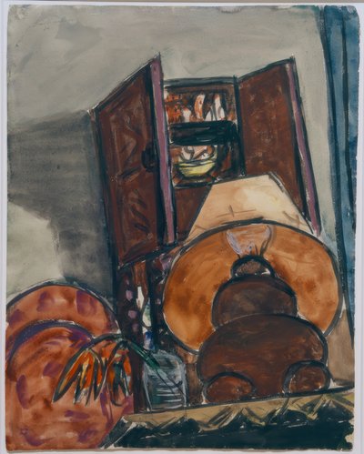 Naturaleza muerta con lámpara de Max Beckmann