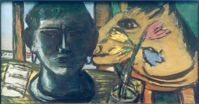 Naturaleza muerta con escultura de Max Beckmann