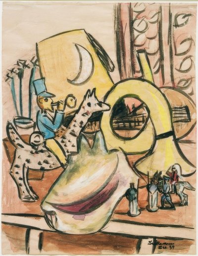 Naturaleza muerta con juguete y concha de Max Beckmann