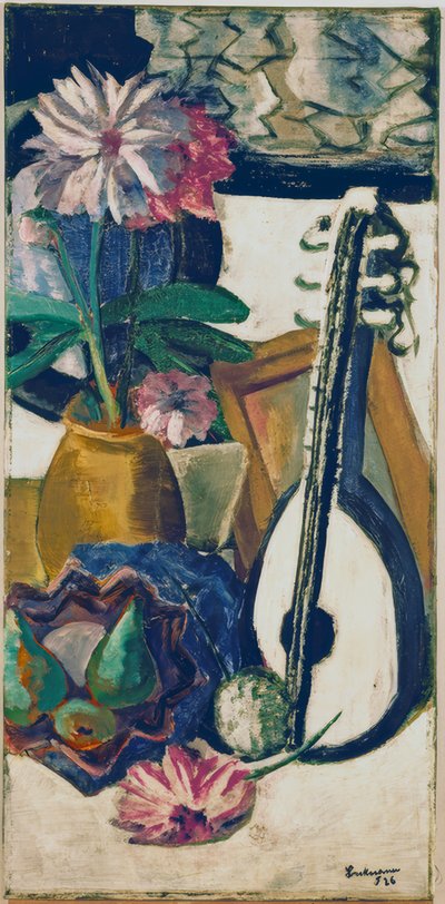 Naturaleza muerta con dalias violetas de Max Beckmann