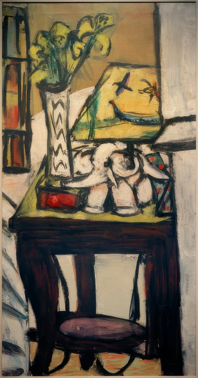 Naturaleza muerta con lámpara nocturna de Max Beckmann