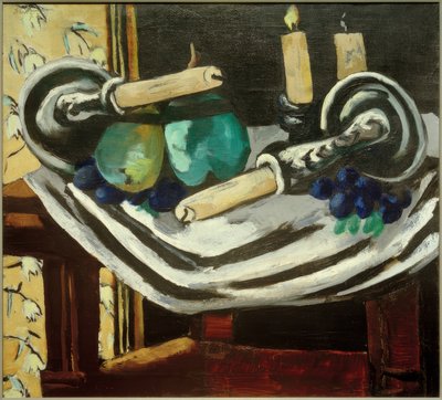 Naturaleza muerta con velas caídas de Max Beckmann