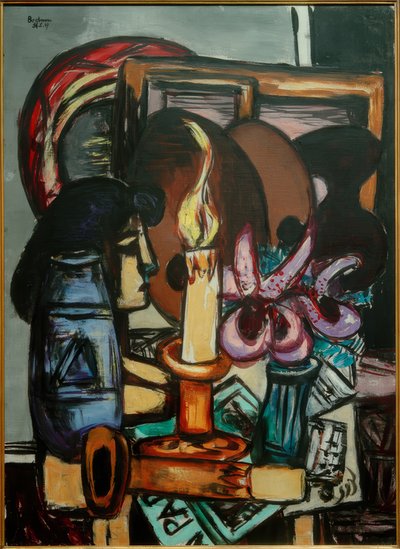 Naturaleza Muerta con Dos Grandes Velas de Max Beckmann