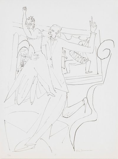 Tango, placa 4 del portafolio “Día y Sueño” de Max Beckmann