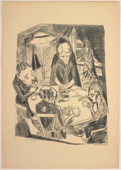 El hambre, lámina cinco de El Infierno de Max Beckmann