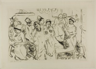 La gran operación, lámina dieciocho de Gesichter de Max Beckmann