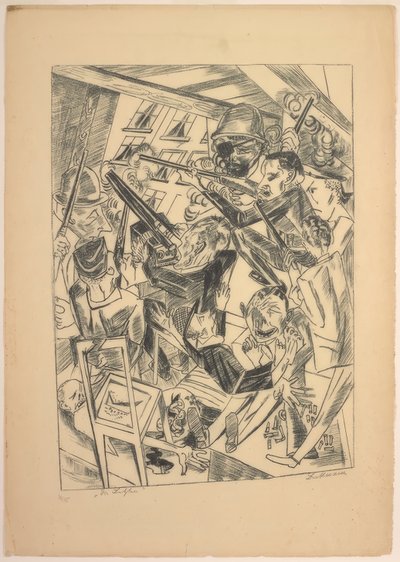 Los últimos, lámina diez de Die Hölle de Max Beckmann