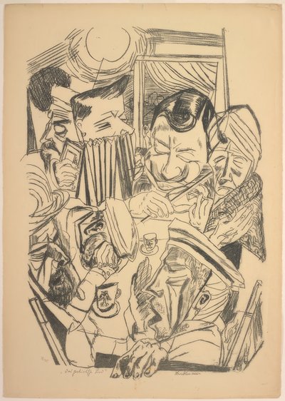 La canción patriótica, lámina nueve de Die Hölle de Max Beckmann