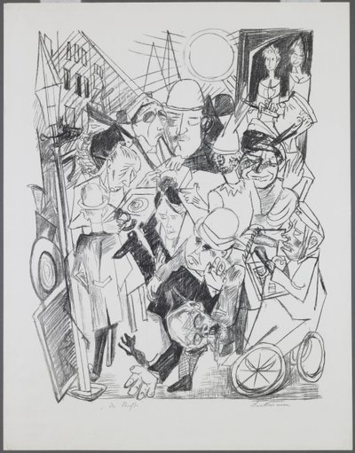 La Calle, placa 3 del portafolio “Infierno” de Max Beckmann