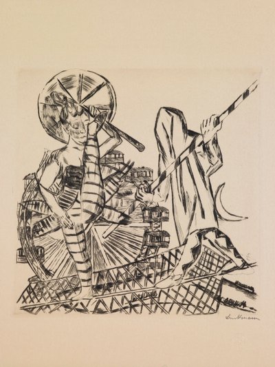 Los equilibristas, lámina 8 del portafolio “Feria Anual” de Max Beckmann