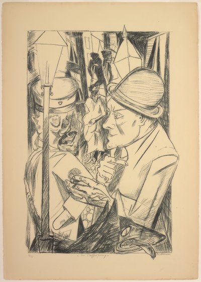El camino a casa, lámina dos de El Infierno de Max Beckmann
