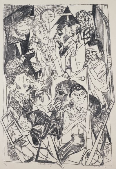Los ideólogos, de Max Beckmann (1884-1950), grabado. Alemania, siglo XX. de Max Beckmann
