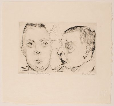 Two Auto Officers, placa 15 del portafolio “Faces” de Max Beckmann