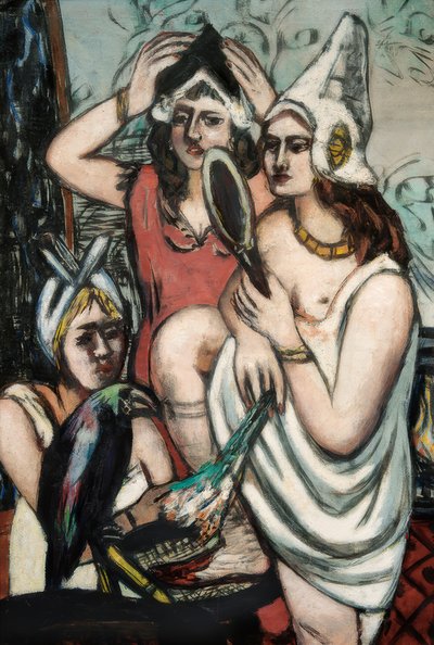 Antes de la fiesta de disfraces (Tres mujeres) de Max Beckmann