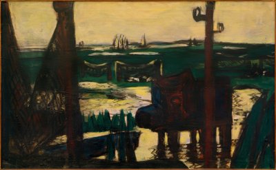 Mar de Frisia verde y negro-amarillo de Max Beckmann
