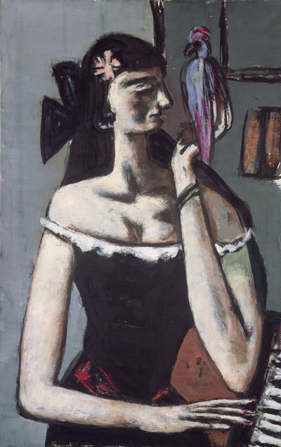 Mujer con loro de Max Beckmann