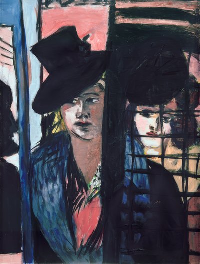 Dos mujeres (en puerta de vidrio) de Max Beckmann