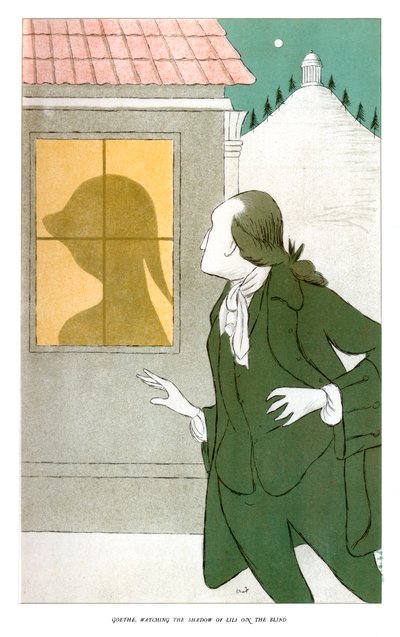 Goethe observando la sombra de Lili en la persiana, 1904 de Henry Maximilian Beerbohm