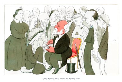 Robert Browning, tomando té con la Sociedad Browning, 1904 de Henry Maximilian Beerbohm