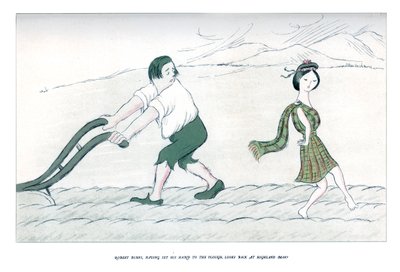 Robert Burns, habiendo puesto su mano en el arado, mira hacia atrás a Highland Mary, 1904 de Henry Maximilian Beerbohm