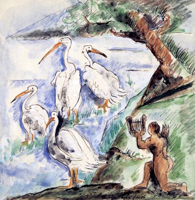 Orfeo con los Pelícanos, c1900-1944 de Max Jacob