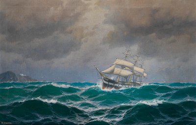 Tres mástiles en alta mar de Max Jensen