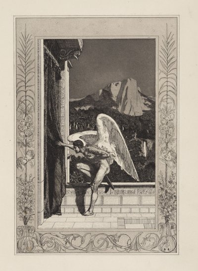 Amor llegando (Amor y Psique, Opus V, lámina 12) de Max Klinger