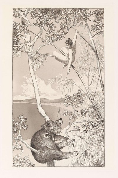 Oso y Elfo, placa I de Intermezzos, Opus IV de Max Klinger