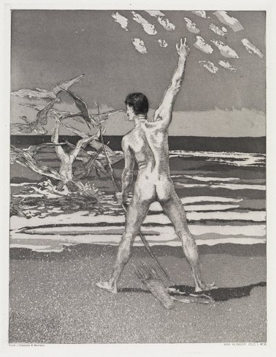 El disparo (Zelt, Opus XIV, 1.ª parte, n.º 10) de Max Klinger
