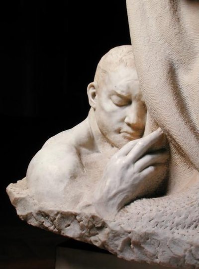 Detalle de Dedicatoria a Brahms (mármol) de Max Klinger