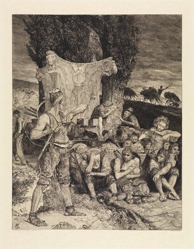 Miseria (Sobre la muerte, segunda parte, opus XI, lámina 7) de Max Klinger