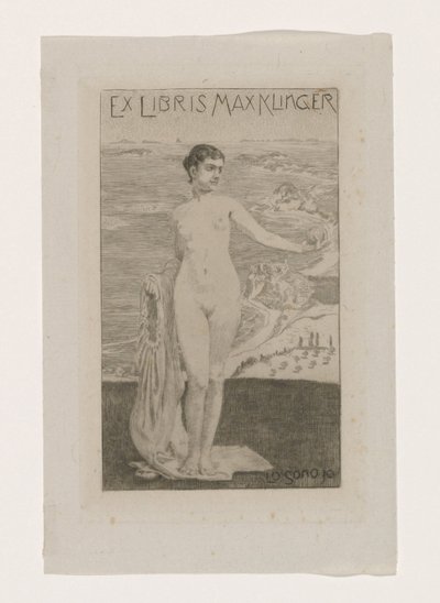 Ex libris de Max Klinger Lo sono io (título sobre objeto) de Max Klinger