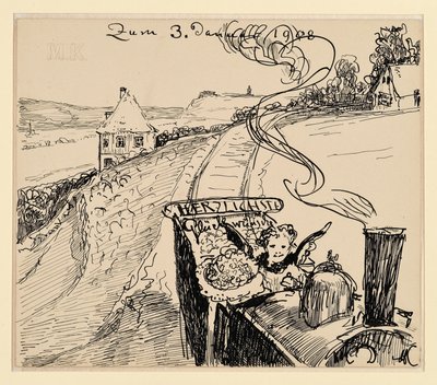 Felicitaciones por el 3 de ene. de 1908 / Tarjeta de felicitación de Max Klinger