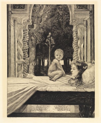 Madre e hijo (Madre muerta) (Sobre la muerte, segunda parte, Opus XI, hoja 9) de Max Klinger