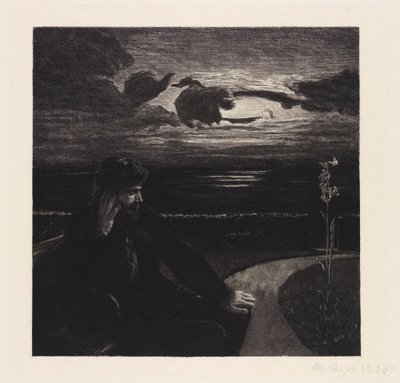 Noche (Sobre la muerte, primera parte, opus XI, lámina 1) de Max Klinger