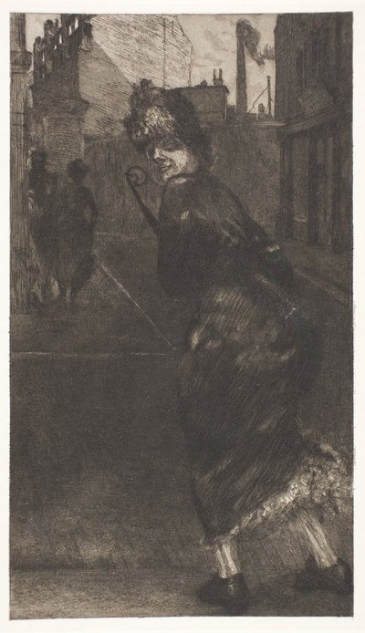 En la calle, lámina nueve de Una vida de Max Klinger