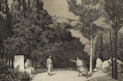 Píramo y Tisbe II De la serie Opus II, 1879 de Max Klinger