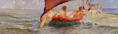 Venus en un carro con forma de concha. Parte de la decoración mural de la Villa Albers en Berlín-Steglitz de Max Klinger
