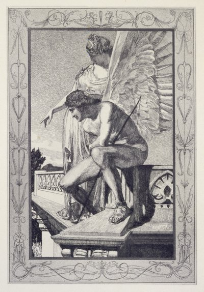 Venus muestra a Psique a Cupido, lámina 4 de la serie «Cupido y Psique: Opus V» de Max Klinger