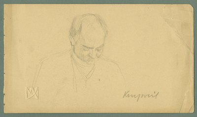 Boceto de un caballero con media calva de Max Kurzweil