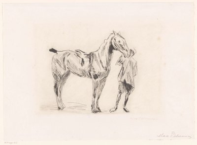 hombre, con, equitación, caballo de Max Liebermann (signed by artist)