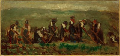Trabajador en el campo de remolachas - Estudio de composición de Max Liebermann