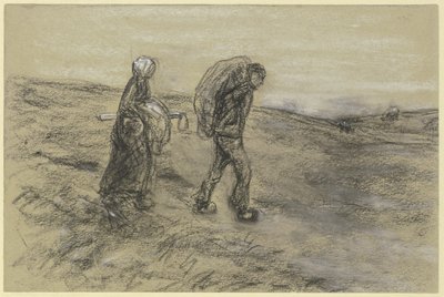 Trabajador que regresa del trabajo en el campo con su esposa de Max Liebermann
