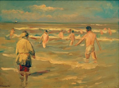 Niños bañándose de Max Liebermann