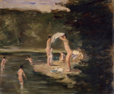 bañándose chicos de Max Liebermann