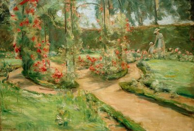 El jardín de rosas en Wannsee con la hija y la nieta de Max Liebermann