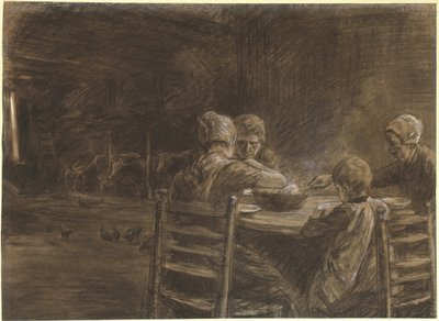 Campesinos frisones orientales cenando de Max Liebermann