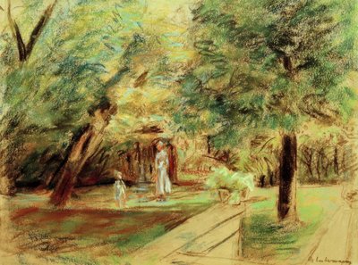 Nieta con niñera frente a los jardines de setos de Max Liebermann