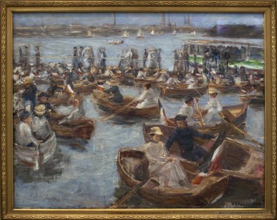 Tarde en el Fahrhaus en Uhlenhorster de Max Liebermann