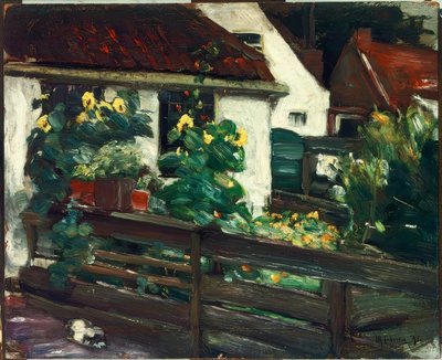 Jardín con girasoles de Max Liebermann